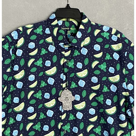 Visconti Black Men's Small Casual Button Up Shirt Short Sleeve Stretch NEW - Picture 3 of 13